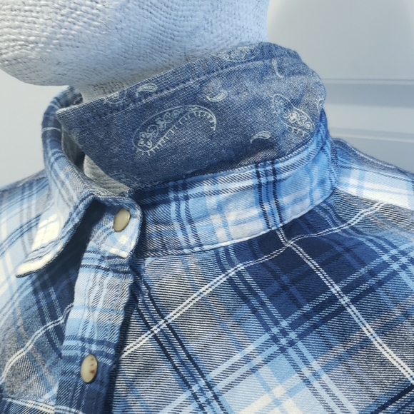 Jach's Girlfriend Long Sleeved Flannel Shirt-Blue Size Medium - Picture 6 of 10